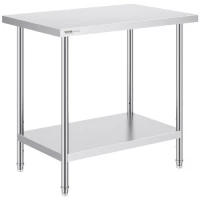 VEVOR Stainless Steel Work Prep Table Commercial Worktable Food Prep 24x36x34in