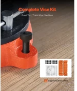 VEVOR 8" Bench Vise Multipurpose Heavy Duty Ductile Iron Swivel Locking Base