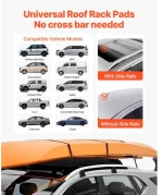 VEVOR Soft Roof Rack Pads 15.5in 176lbs Load Capacity for Kayak Canoe Surfboard