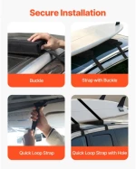 VEVOR Soft Roof Rack Pads 15.5in 176lbs Load Capacity for Kayak Canoe Surfboard