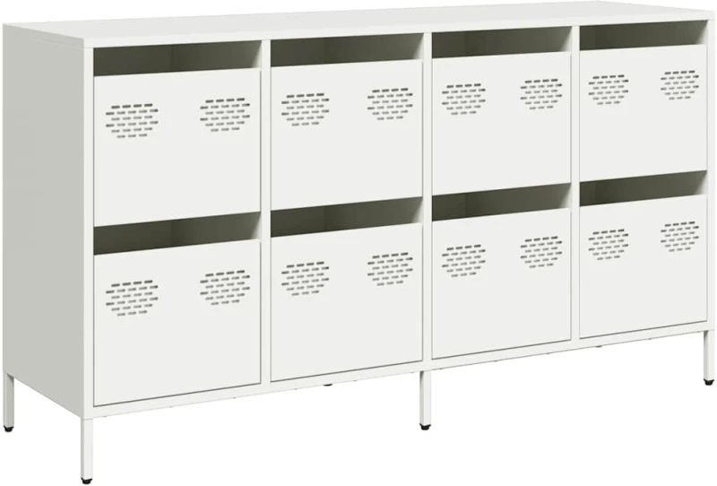 vidaXL Sideboard Λευκό 135x39x73,5 cm Ατσάλι ψυχρής έλασης