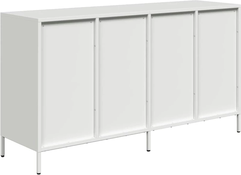 vidaXL Sideboard Λευκό 135x39x73,5 cm Ατσάλι ψυχρής έλασης