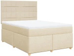 vidaXL Κρεβάτι Boxspring με Στρώμα Κρεμ 160x200 εκ. Υφασμάτινο