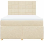 vidaXL Κρεβάτι Boxspring με Στρώμα Κρεμ 160x200 εκ. Υφασμάτινο
