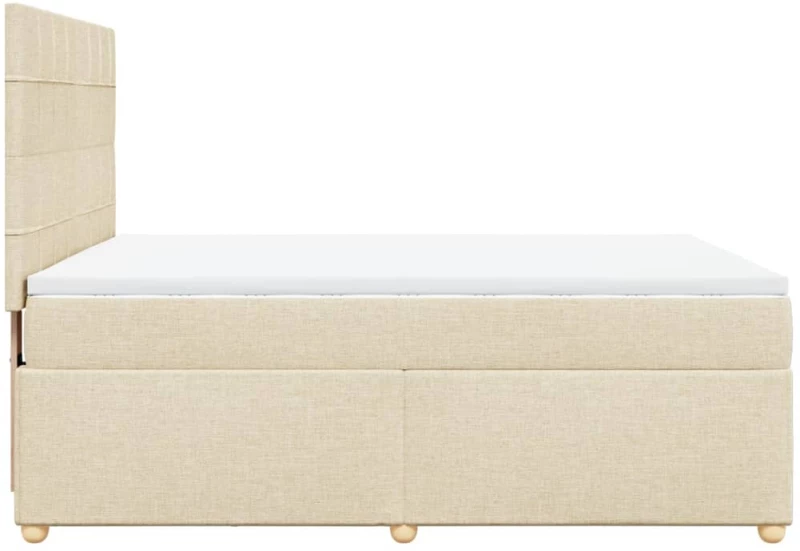 vidaXL Κρεβάτι Boxspring με Στρώμα Κρεμ 160x200 εκ. Υφασμάτινο