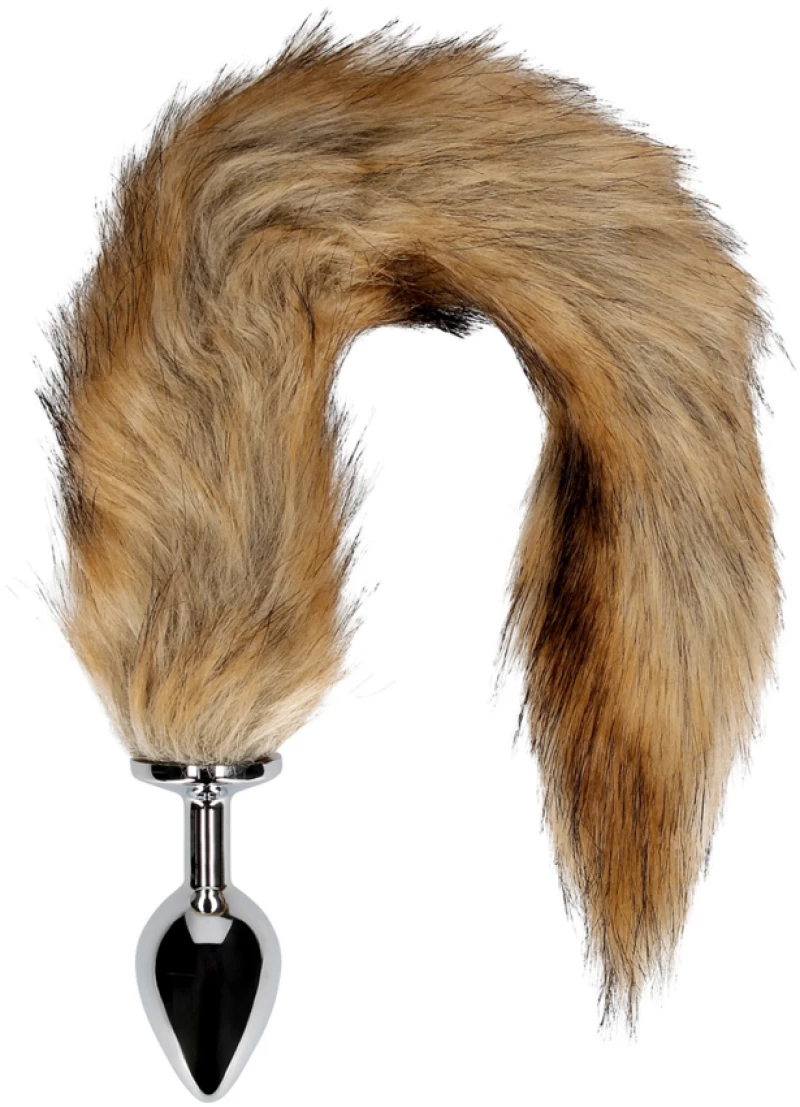Fox Tail with Metal Butt Plug - Brown