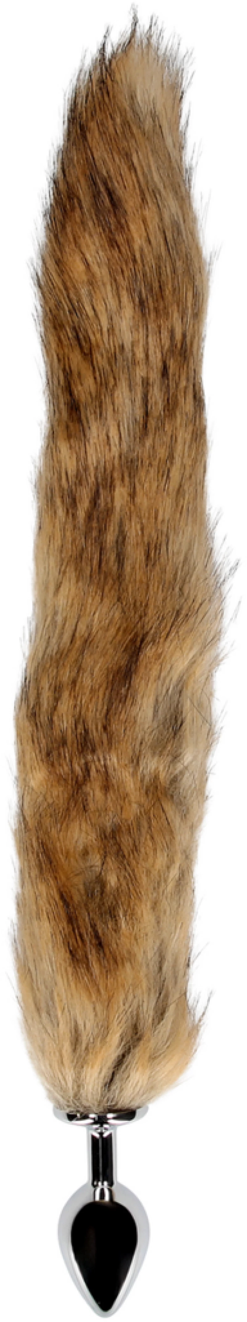 Fox Tail with Metal Butt Plug - Brown