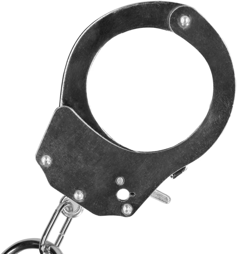 Ouch Spreader Bar with Hand or Ankle Cuffs - Silver