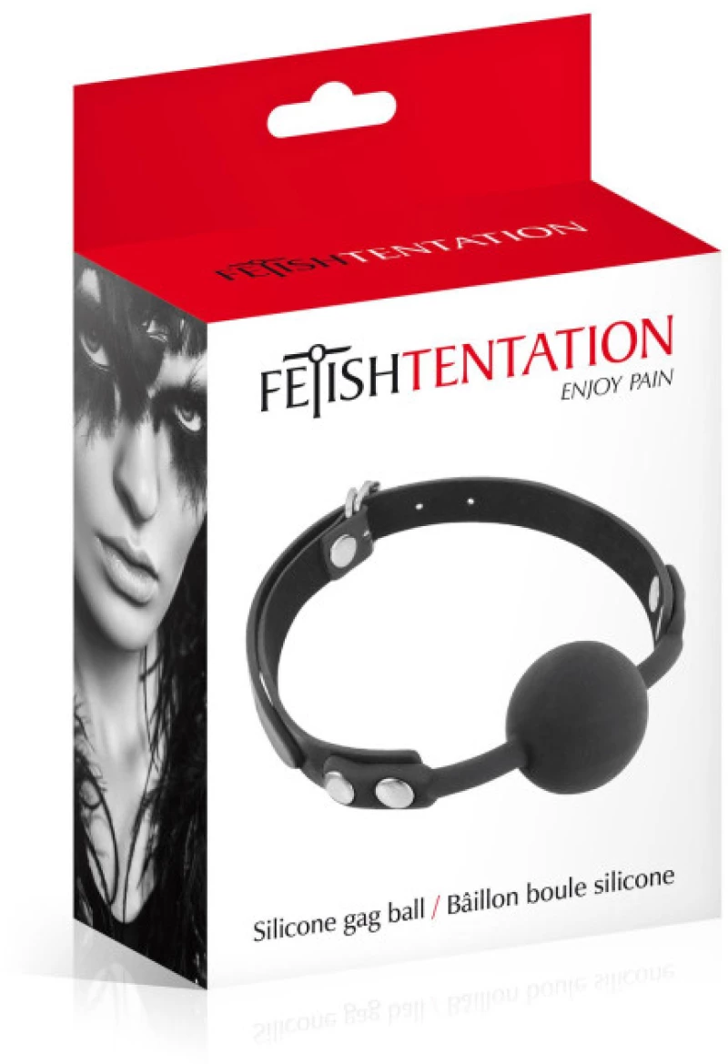 Black silicone ball gag