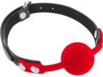 Black silicone ball gag Red