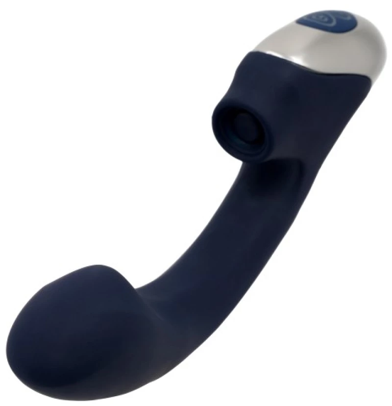 TITANZ 8" SILICONE RECHARGEABLE VIBRATOR IN IVORY BLUE