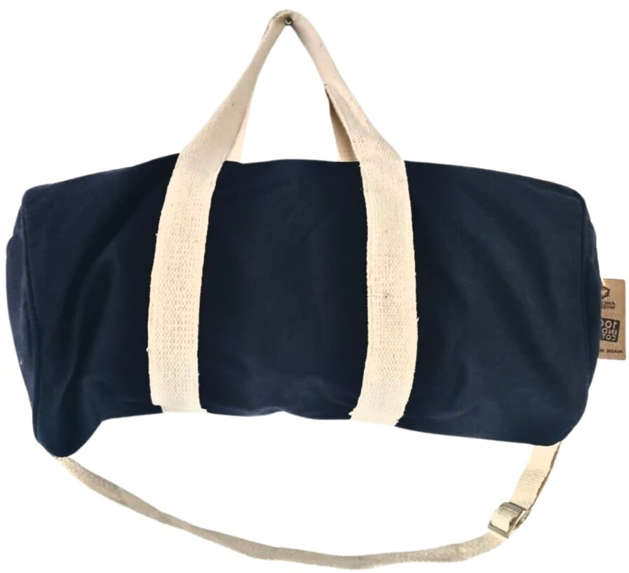 Τσάντα Γυμναστηρίου από Βαμβάκι Cotton Gym Bag Navy Blue (45x30x23cm)