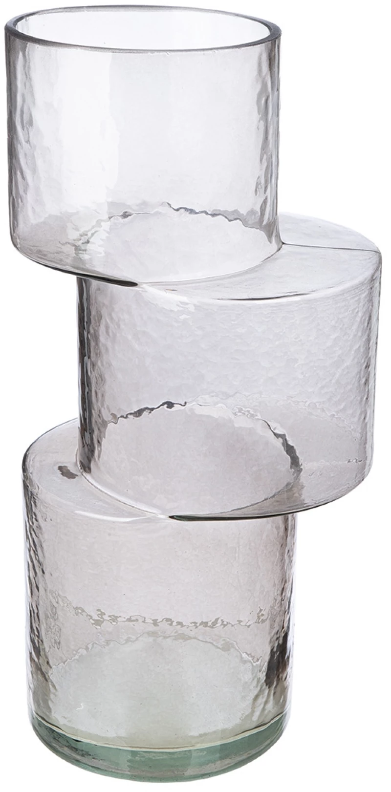 Βάζο "Levels" Γυάλινο Γκρι PU 13.5x11.5x28.5cm