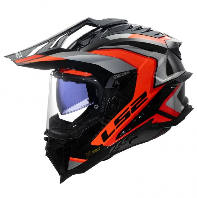 LS2 MX701 C Explorer Carbon Frontier II Gloss Orange