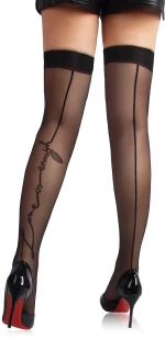 Black Thigh Highs with Lace Top