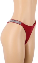 Red Rhinestones G-string Diamonds Thong Low Waist