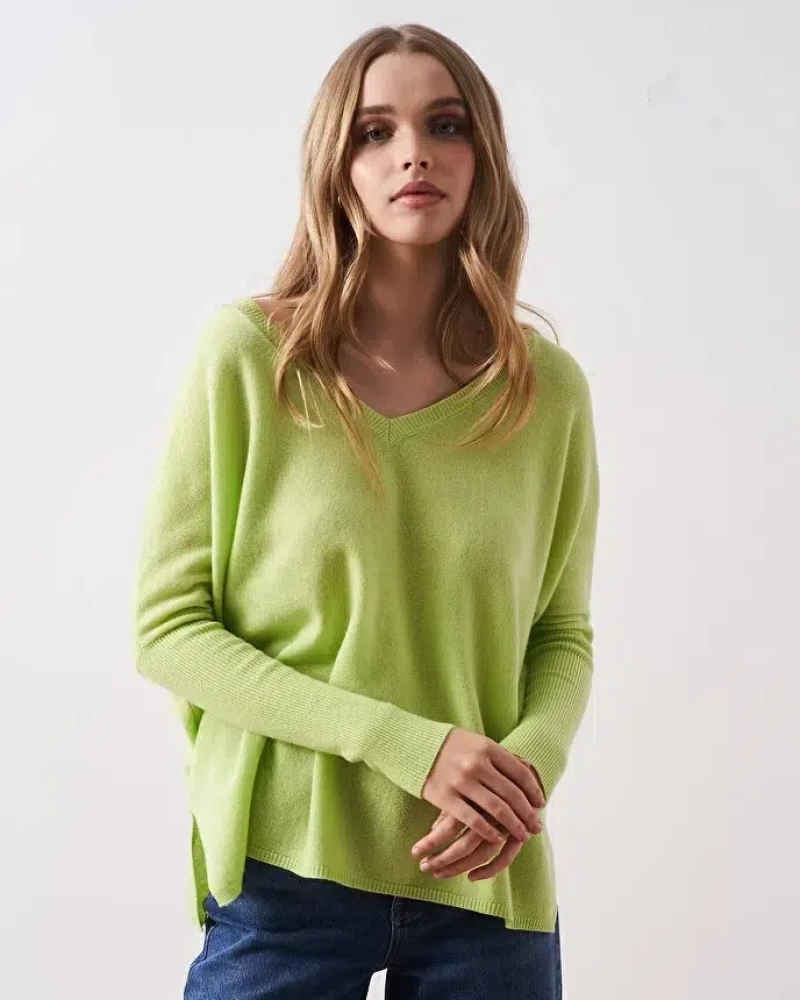 Πουλόβερ Γυναικείο V-Neck Camille Absolut Cashmere Yellow