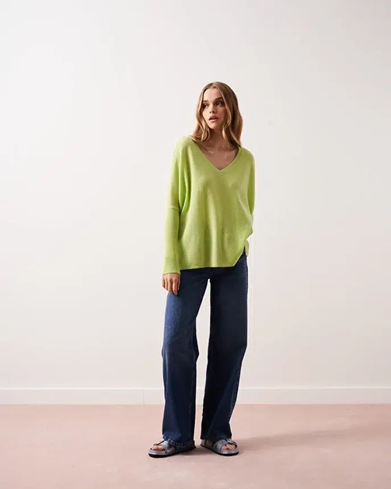 Πουλόβερ Γυναικείο V-Neck Camille Absolut Cashmere Yellow