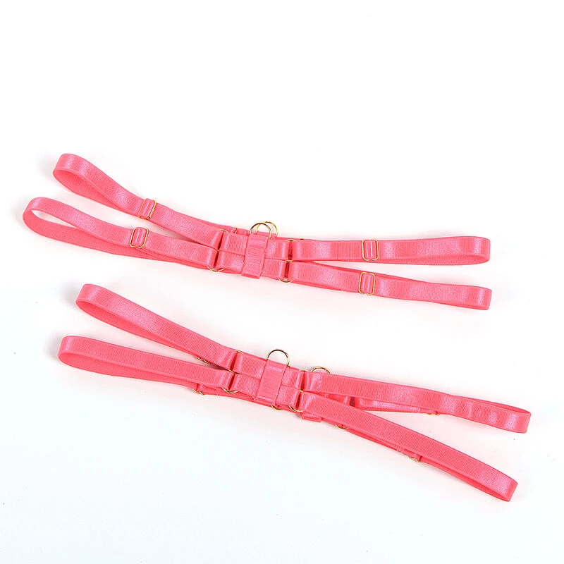 SUBBLIME - 955298 BRA SET WITH NECKLACE AND LEG DETAILS FLUORESCENT PINK