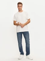 Ανδρικό T-shirt Calvin Klein - Λευκό - Κοντό μανίκι - Βαμβακερό -Regular Fit