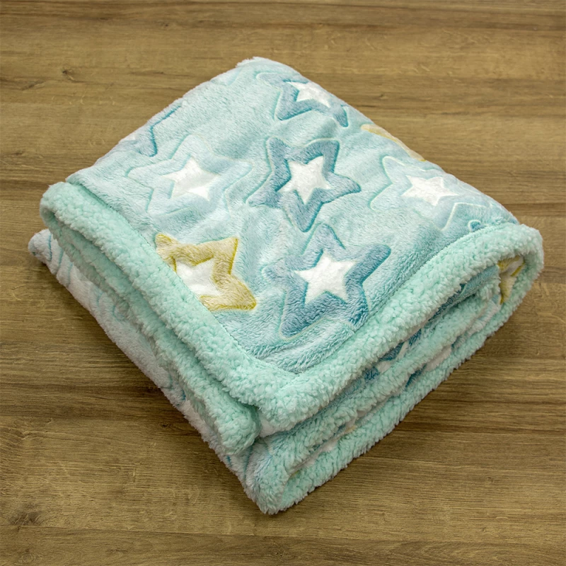 LINO ΚΟΥΒΕΡΤΑ FLEECE SHERPA ΦΩΣΦΟΡΙΖΕ STER MINT 160X220
