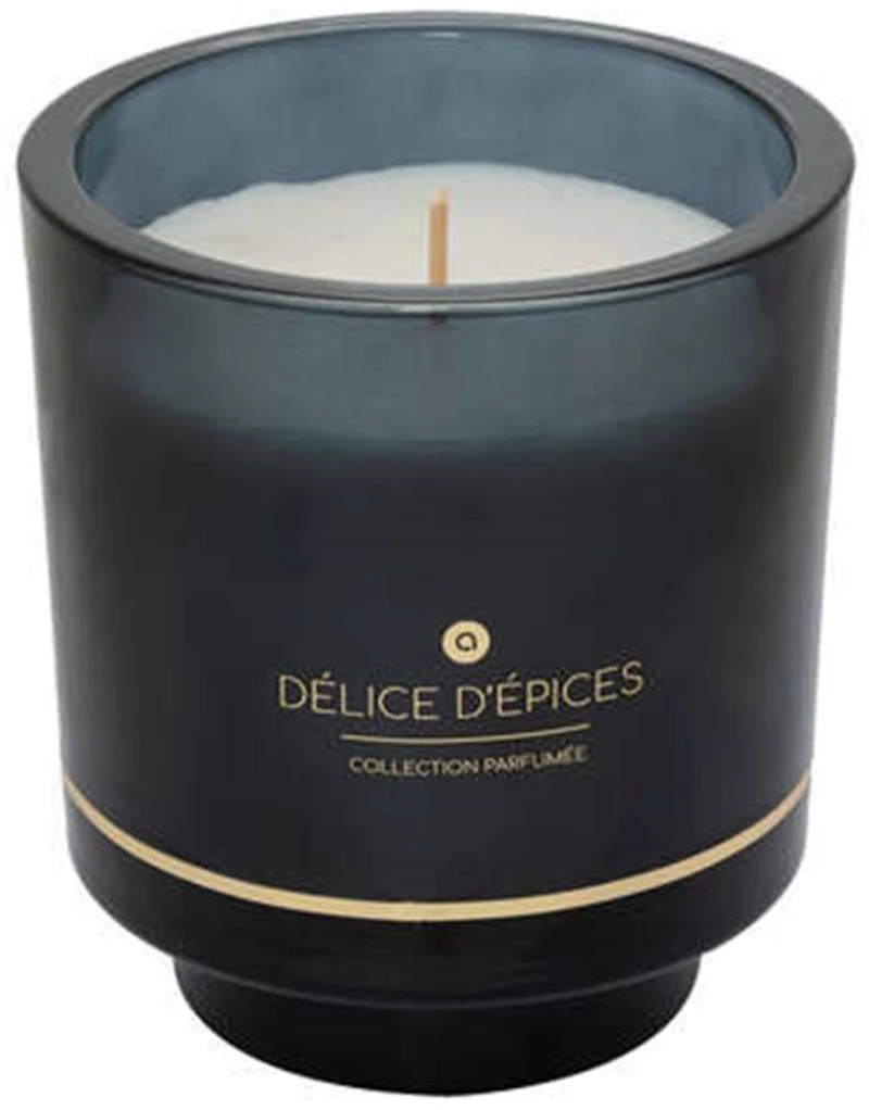 Ποτήρι γυάλινο μπλε με κερί 225gr/Φ9Η10cm