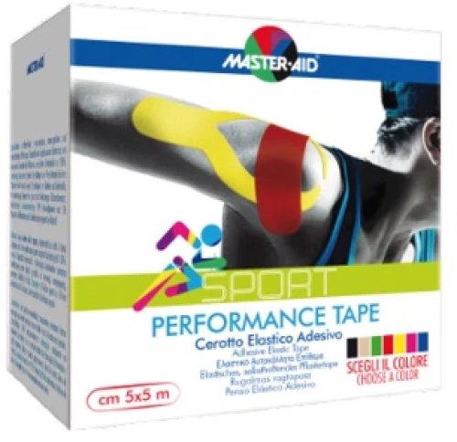 MASTER AID Sport Performance Tape, Αθλητική Ταινία, Κίτρινη - 5cm x 5m