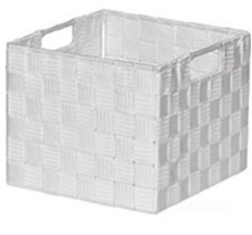 Κουτί αποθήκευσης Polyester λευκό 22X22X18cm