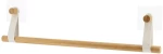Βέργα πετσέτας bamboo με δερμ. λουριά λευκά/sticker 55x15cm