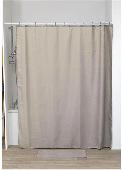 Κουρτίνα μπάνιου Polyester 180x200 diamond ανάγλυφο καφέ