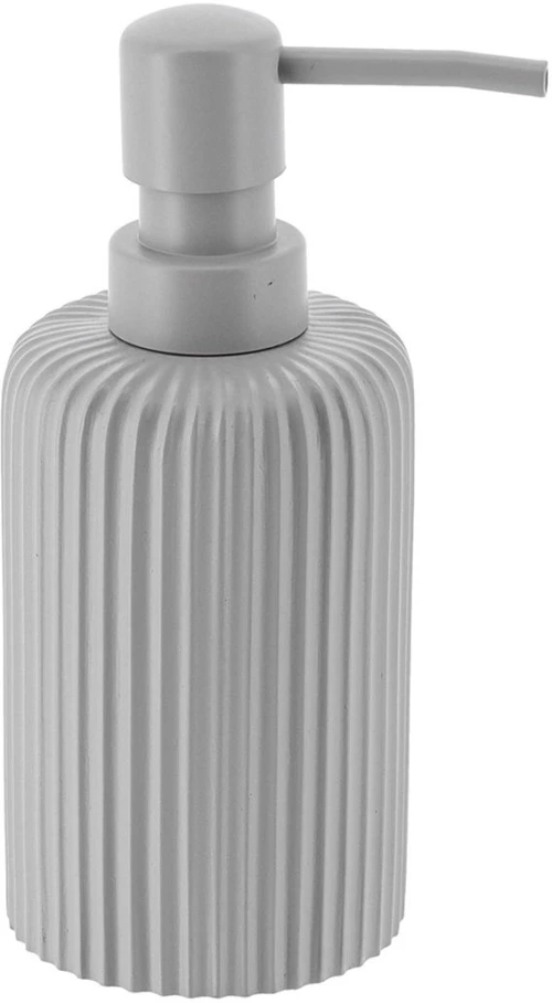 Dispenser μπάνιου polyresin ριγέ cement γκρι 230ml/7x17cm