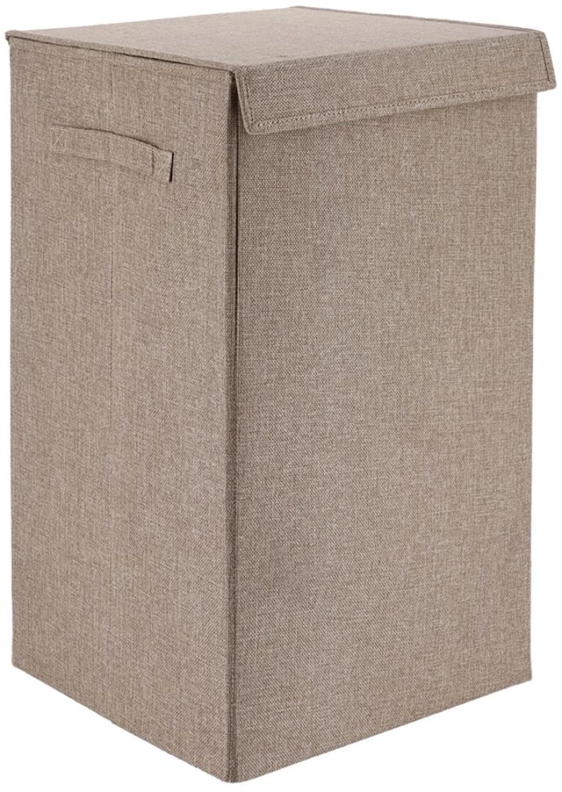 Καλάθι απλύτων με καπάκι  υφασμάτινο taupe 35X35X60