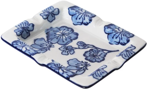 Σταχτοδοχείο blue porc. flower 13x10,5cm
