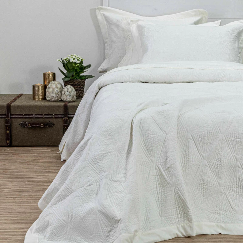 Κουβερλί Σετ Φαίδρα Υπέρδιπλο Borea Home Textiles - Εκρού