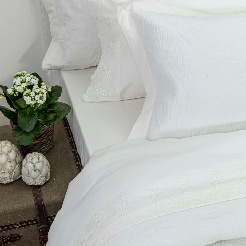 Κουβερλί Σετ Φαίδρα Υπέρδιπλο Borea Home Textiles - Εκρού