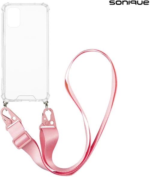 Θήκη Σιλικόνης με Strap Sonique Armor Clear Motorola Moto G31 4G / Moto G41 4G Ροζ