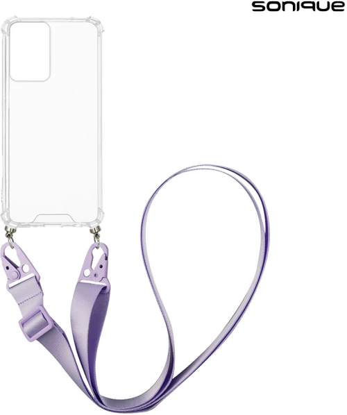 Θήκη Σιλικόνης με Strap Sonique Armor Clear Motorola Moto G35 5G Λιλά