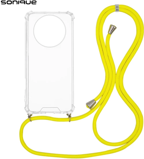 Θήκη Σιλικόνης με Κορδόνι Sonique Armor Clear Realme 12 5G / Realme 12x Κίτρινο