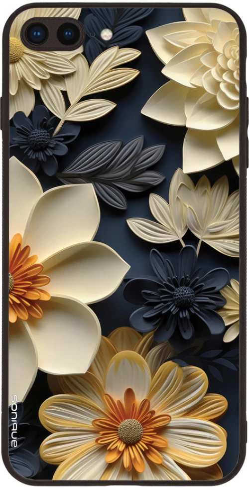 Θήκη Sonique 3D Flower Series για Apple iPhone 7 Plus / iPhone 8 Plus Εκρού