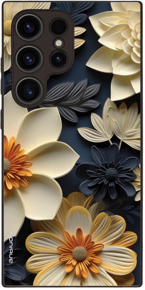 Θήκη Sonique 3D Flower Series για Samsung Galaxy S24 Ultra Εκρού