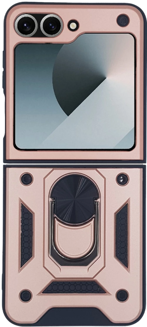 Θήκη Ring Armor CamPro Sonique για Samsung (Large Hole) Galaxy Z Flip 6 Ροζ Χρυσό