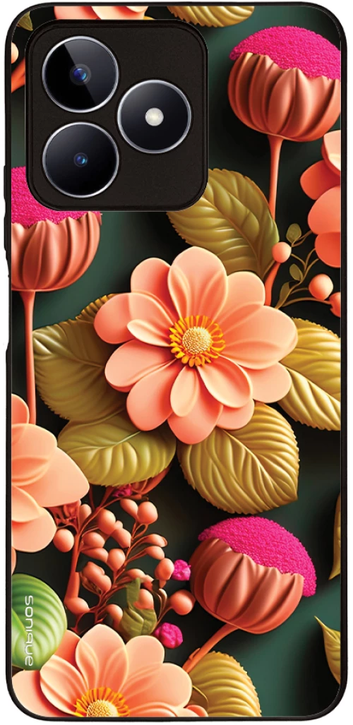 Θήκη Sonique 3D Flower Series για Realme C51 / Realme C53 / Realme Note 50 Σομόν
