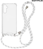 Θήκη Σιλικόνης με Κορδόνι Sonique Armor Clear Samsung Galaxy A16 4G / Galaxy A16 5G Rainbow Λευκό