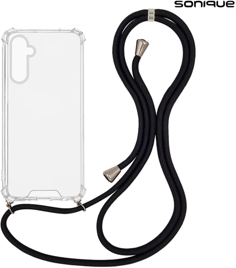 Θήκη Σιλικόνης με Κορδόνι Sonique Armor Clear Samsung Galaxy A16 4G / Galaxy A16 5G Μαύρο