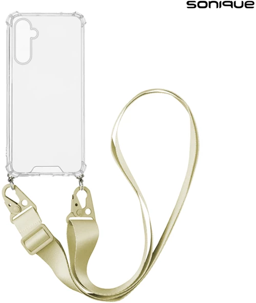 Θήκη Σιλικόνης με Strap Sonique Armor Clear Samsung Galaxy M15 5G Μπεζ