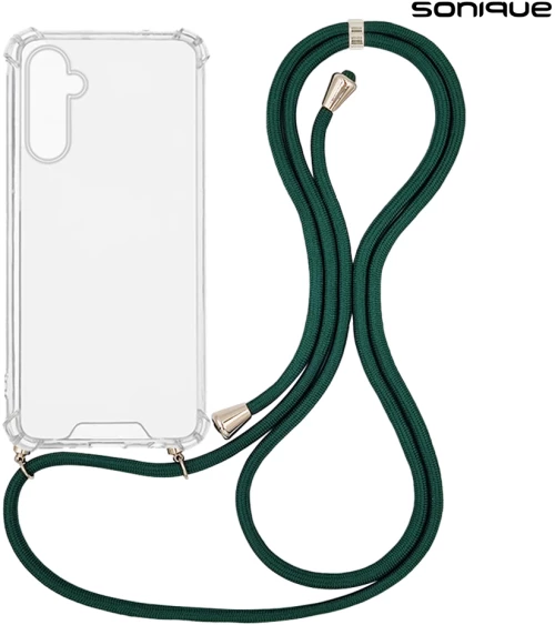 Θήκη Σιλικόνης με Κορδόνι Sonique Armor Clear Samsung Galaxy M15 5G Πράσινο Σκούρο