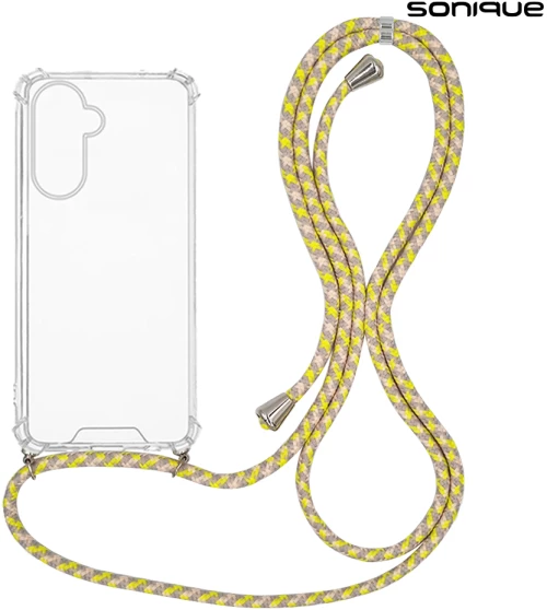 Θήκη Σιλικόνης με Κορδόνι Sonique Armor Clear Samsung Galaxy A36 5G Rainbow Κίτρινο