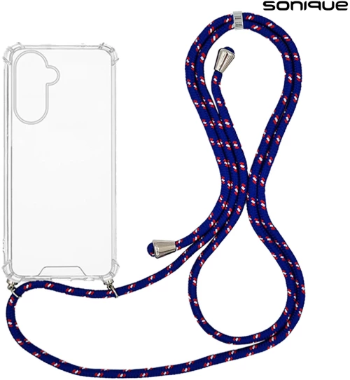 Θήκη Σιλικόνης με Κορδόνι Sonique Armor Clear Samsung Galaxy A36 5G Rainbow Μπλε