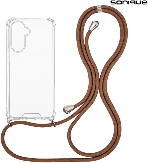 Θήκη Σιλικόνης με Κορδόνι Sonique Armor Clear Samsung Galaxy A36 5G Καφέ