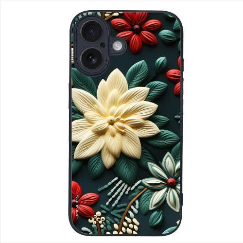 Θήκη Sonique 3D Flower Series για Apple iPhone 16 Πράσινο